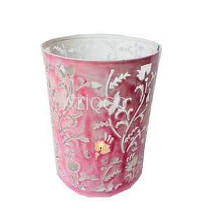 Pink <b>Tea</b> Light Candle Votive <b>Stand</b> Stylish Iron and Brass Design Unique Indoor and Outdoor Home Decor Safe Use - Product Image 1