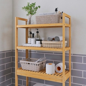 Estante ajustable de bambú natural de 3 niveles, organizador sobre el inodoro, estante de almacenamiento <span class=keywords><strong>para</strong></span> baño, ahorro de espacio <span class=keywords><strong>para</strong></span> cocina, sala de estar, hogar - Product Image 4