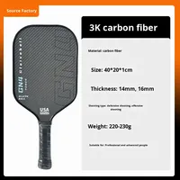 Paleta de Pickleball T700 de Carbono Crudo Aprobada por la USAPA - Diseño Avanzado para Torneos con Máximo Efecto, Profesional GQK GC41711, Fibra 3k
