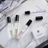 Flacon de parfum en verre transparent vide de haute qualité, 10 ml, 15 ml, mince et haut, avec pompe pulvérisatrice, emballage fantaisie, 100 pièces, diffuseur à bâtonnets