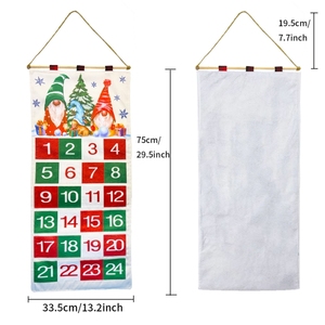 <span class=keywords><strong>Calendrier</strong></span> <span class=keywords><strong>de</strong></span> <span class=keywords><strong>l</strong></span>'Avent mural en tissu personnalisé pour la maison avec logo, impression promotionnelle écologique - Product Image 6