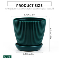 Petit pot de fleurs circulaire moderne en PP avec trous de drainage et plateau – Durable, capacité de 0,32 L pour la maison, le bureau, la terrasse – Décoration mignonne pour les succulentes