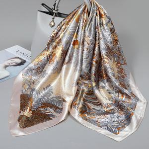 Шарф GF Luxury Vintage, женский, летний, тонкий, большой квадратный (90x90 см), многофункциональный, с цветочным узором, длинный, подарок для мамы - Product Image 2
