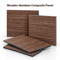 Panneau composite bois-aluminium revêtu de PVDF, grain de bois de pin, 4 mm, pour la décoration de façade d'entrée
