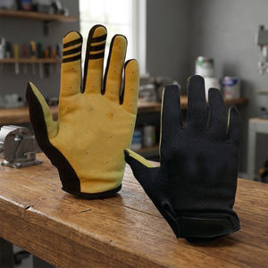 Gants de sport en cuir noir et jaune, respirants, en polyester, longueur poignet, pour le sport et les activités de plein air - Product Image 6