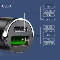 Benutzer definierte OEM 12V 24V Universal QC3.0 Mini Dual Port Super Schnell ladung PD 30W bündig USB C USB Auto ladegerät 100W für iPhone 15