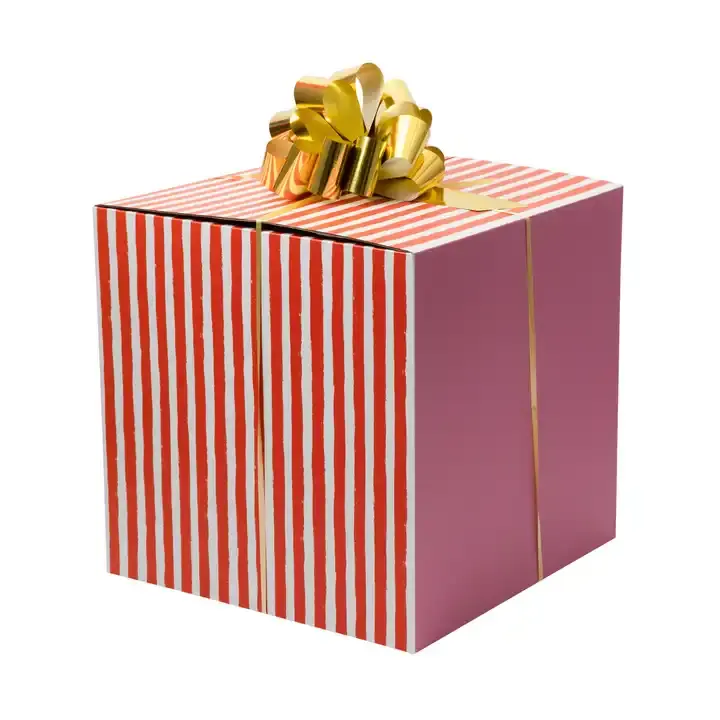 Kotak kardus besar polos dekorasi Natal luar ruangan, kotak hadiah mewah dapat dilipat dan mudah dibawa