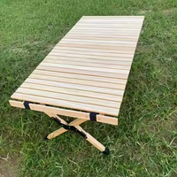 Table de pique-nique basse Portable, table de pique-nique pliante en bambou de 4 pieds pour le Camping, le vin et le barbecue