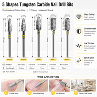 Personnalisation du logo OEM/ODM, divers revêtements, formes coniques et cylindriques, ensemble de fraises à ongles pour le retrait très efficace du vernis gel