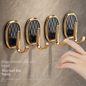 Light Luxury Plastic Toilet <strong>Towel</strong> <strong>Hook</strong> Strong Adhesive Hole-free Punch-free Seamless Wall Door Kitchen <strong>Hook</strong> - Product Image 4