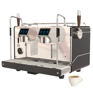 Machine à expresso professionnelle en acier inoxydable à deux groupes, pompe rotative 9 bars, écran tactile PID, contrôle volumétrique Gicar pour double groupe - Product Image 2