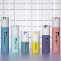 Flacons de crème PP, flacons de sérum de luxe 1 oz, emballage cosmétique couleur personnalisée 15 ml 30 ml 50 ml, flacon pompe sans air sous vide