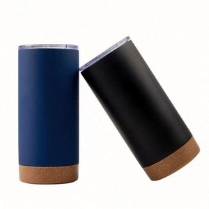 Mug à café droit de 16 oz avec fond et couvercle en caoutchouc, en acier inoxydable, pour articles promotionnels - Product Image 1