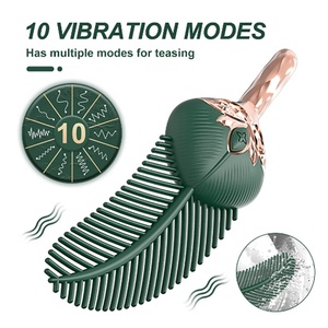 Vibrateur plume pour <span class=keywords><strong>femme</strong></span>, stimulateur du point G pour couples, jouet SM, masseur de mamelons en silicone souple - Product Image 2