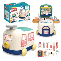 Sac à dos de train d'avion BGL 2-en-1 avec ensemble de thème de cabine simulé Little Doctor Toys en plastique durable