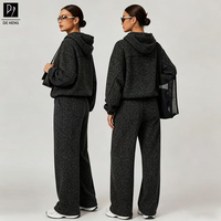 Nouveaux ensembles de vêtements de sport personnalisés pour femmes, pantalon de yoga à jambes larges, sweat-shirt léopard, gym, fitness, sport, yoga