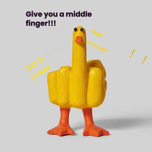 CJH创意树脂工艺品Zakka中指鸭新奇桌面迷你摆件装饰迷你鸭你 - Product Image 3