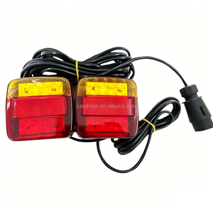 1 Ensemble de feux arrière magnétiques de <span class=keywords><strong>remorque</strong></span> 12V EN 7 broches avec câble de 10m, étanches, <span class=keywords><strong>pour</strong></span> frein, stop, clignotant et éclairage de <span class=keywords><strong>plaque</strong></span> d'<span class=keywords><strong>immatriculation</strong></span> - Product Image 2
