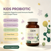 OEM Özel Etiketli Probiyotik Kompleks Çiğnenebilir Tabletler 60 Adet Üzüm Aromalı Besin Takviyesi