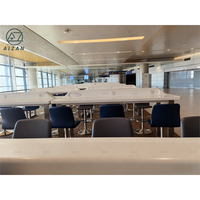 Table d'attente publique en pierre artificielle durable pour aéroport, station de recharge, utilisation publique, taille personnalisable