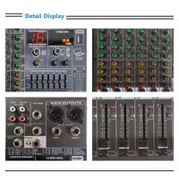 Console de mixage audio professionnelle GAX-ME6 à 6 canaux, portable, avec interface USB, entrée ordinateur, alimentation fantôme 48V et moniteur