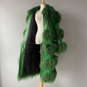 Jxwatcher Nuovo Cappotto di Moda per Signore in Vera Pelliccia Mongola, <span class=keywords><strong>Trench</strong></span> in <span class=keywords><strong>Pelle</strong></span> di Pecora Naturale, Lussuoso Cappotto Lungo in Vera <span class=keywords><strong>Pelle</strong></span> per Donne - Product Image 6