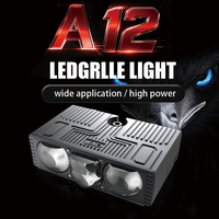 Projecteur LED de calandre de voiture universel A12 12V 200W 6000K à 4 lentilles, 3 couleurs, 2 ventilateurs, driver externe, IP68