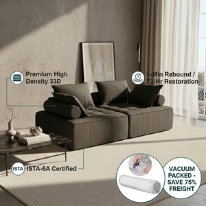 Juego de Sofás Modulares Comprimidos al Vacío |   50% de Ahorro en Flete Marítimo |   Sofá en Forma de L/U de Combinación Libre, Sofá <span class=keywords><strong>Cama</strong></span> de Tela de 3 Plazas para Villa - Product Image 6