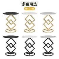 Table d'appoint ronde en marbre avec support en forme de diamant de luxe moderne pour salon, salle à manger, meubles de maison élégants