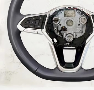 Volant <span class=keywords><strong>sport</strong></span> à 3 branches en cuir/aluminium/fibre de carbone pour VW Transporter T-Roc Beetle Polo 6R Scirocco T6 - Product Image 4
