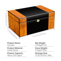 CIGARLOONG Humidor de voyage portable de luxe en bois de cèdre personnalisé pour cigares cubains, pièces de boîte à cigares en bois