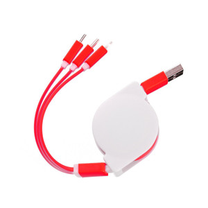 Retractable 3 In 1 Data <b>Cable</b> 1m Micro <b>Usb</b> <b>Type</b> <b>C</b> Fast <b>Charging</b> Mobile Phone Car <b>Charging</b> <b>Cable</b> With Tpe Material - Product Image 1