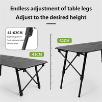 Table pliante tactique multifonctionnelle en alliage d'aluminium portable pour le camping en plein air, la restauration, le pique-nique, la cuisine et les barbecues