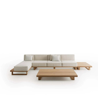 Foshan OUTARTS - Mobilier de jardin en teck haut de gamme pour hôtel - Ensemble de canapés de jardin en teck pour l'extérieur avec coussins