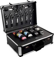 Barber Case Clipper Bag Kit de cheveux Boîte à outils Organisateur en aluminium avec poignée portable