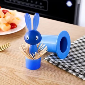 Cartoon Rabbit <b>Toothpick</b> Holder Press Type Self-Lifting Cotton Swab Storage Box Dustproof <b>Toothpick</b> Organizer Dining Table - Product Image 3