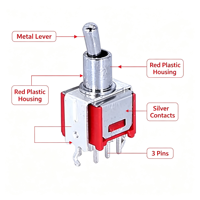 Interrupteurs à bascule micro SPDT YF 6A 250VAC avec fonction ON/ON, matériau PA66, terminal à souder pour équipement électrique, IP53