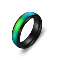 Bague en acier inoxydable de couleur changeante, bague d'humeur, de température, mm