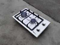 Réchaud à gaz portable à double brûleur, classe énergétique A, protection anti-extinction, surface céramique/verre, allumage électronique