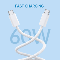 Câble de charge et de données USB-C vers USB-C de haute qualité 1M 2M 60W, câble USB-C à charge rapide pour téléphone et MacBook