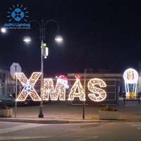 Lettres lumineuses LED de Noël grand format, motif de Noël, étanches IP65 pour extérieur, personnalisables, directement du fabricant, pour décorations de place et festivals
