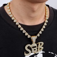 Kalung Gelang rantai Tautan Kuba mewah 12MM kustom Aloi seng berlapis emas tersedia dalam emas atau perak untuk pria