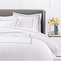 Ensemble de housse de couette de luxe 400TC avec motif géométrique brodé, taille Queen, couleur personnalisée, ensemble de literie 100% coton égyptien