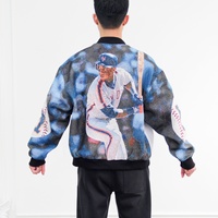 Quantité minimale de commande 1pc Haute Qualité Bouton Tapisserie Baseball Veste Personnalisé Fil Teint Hommes Plus-Size Jacquard Veste