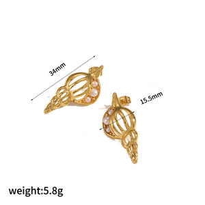 נירוסטה תכשיטים נירוסטה מותאם אישית קליל אופנה פגז 18 קראט זהב ללא תליון נירוסטה ותליון - Product Image 3