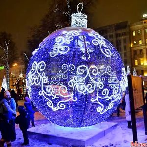 Nouvelle Arche Lumineuse LED 3D Personnalisée en Forme de Boule de Noël, Lampe Géante en Forme de Flocon de Neige pour Décoration Extérieure de Festivals - Product Image 4