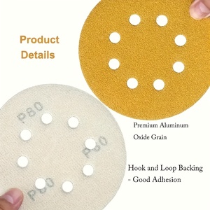 Disco de Lijado de Óxido de Aluminio de Primera Calidad de 5 Pulgadas - Papel de Lija con Respaldo de Velcro Apto para Lijadora Orbital Aleatoria - Product Image 6