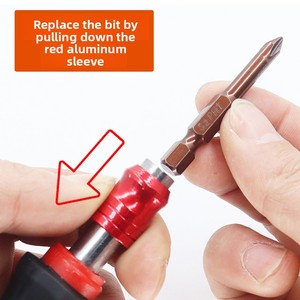 Set di Cacciaviti con Impugnatura a Sgancio Rapido, Punte Phillips/<span class=keywords><strong>Cross</strong></span>/Slotted/Torx, Manico Antiscivolo in Acciaio al Carbonio da 5cm - Product Image 4