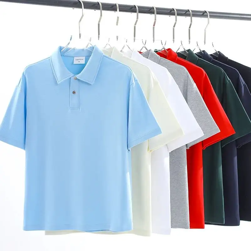 High Quality Custom Made Polo T Shirt Printing 240G 65%Cotton 35%Polyester T-Shirts For Men Embroidered