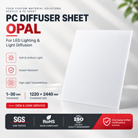 Plaque diffuseur de lumière en polycarbonate, panneau PC givré opale, découpe sur mesure OEM pour boîte à lumière LED
